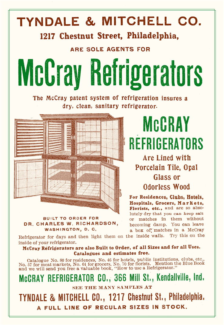 Picture Of Advertisement For The Mccray Refrigerator Company 1905